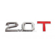 2.0 T Emblem Badge Stickers Logo Metal Chrome 3D For Audi VW Ford Hyundai 